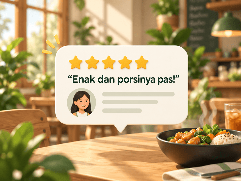 Ulasan bintang lima “Enak dan porsinya pas!” dari pelanggan